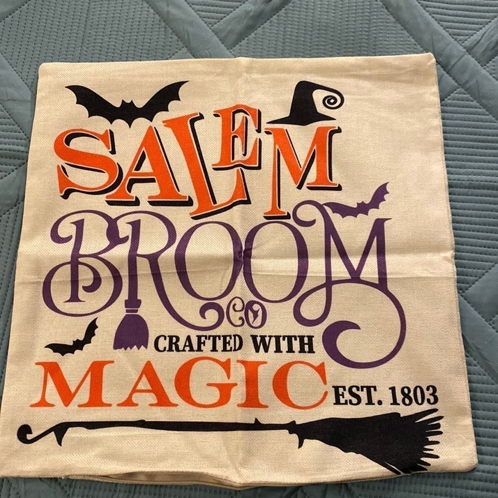 Burlap Halloween zippered pillow cover Holds a 18 x 18 insert, NWOT